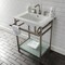 Kingston Brass VPB24187W88 24-Inch Ceramic Console Sink (8-Inch, 3-Hole), White/Brushed Nickel VPB24187W88 - alternate 3